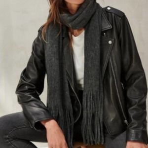 NWT Lucky Brand Solid Brushed Scarf, Grey MRSP $69.50